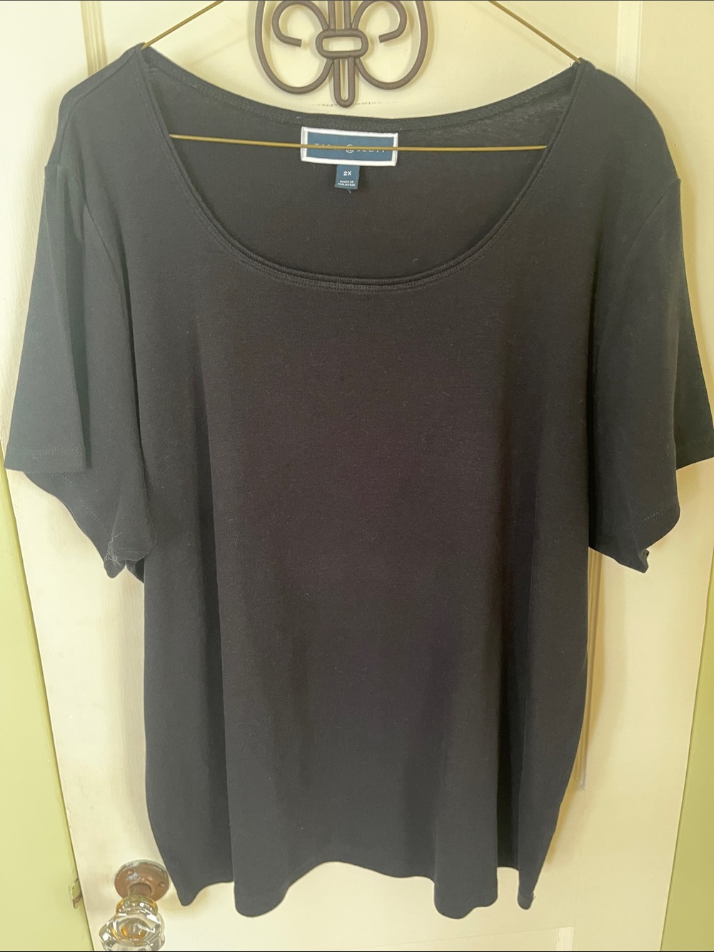 Karen Scott Black Scoop Neck Short Sleeve Tee